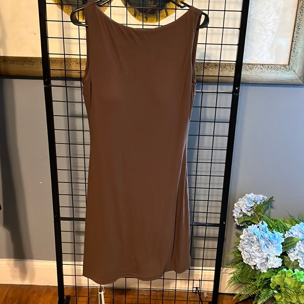 OGL Brown Sleeveless Mini Dress